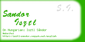 sandor isztl business card